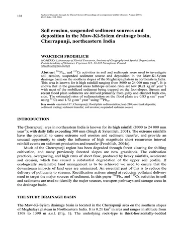 Más sobre Transferencia de Sedimentos a Través del Sistema Fluvial