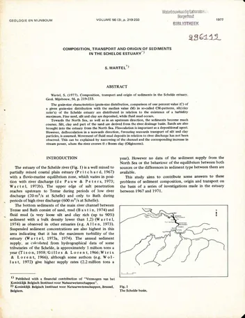 Más sobre Composición, Transporte y Origen de los Sedimentos en el Estuario del Schelde.
