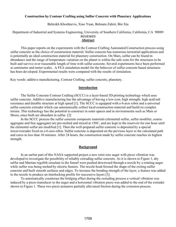 Más sobre Construcción mediante fabricación por contorno utilizando concreto de azufre con planeta.