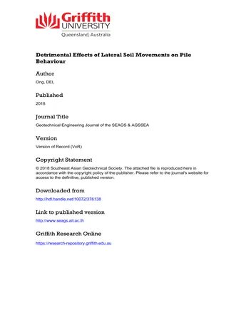 Más sobre Efectos Detrimentales de los Movimientos Laterales del Suelo en el Comportamiento de Pilas