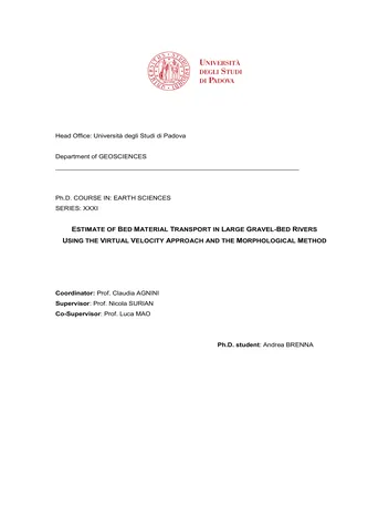 Más sobre Estimación del Transporte de Material de Cama en Grandes Ríos de Grava Usando el Modelo Virtual.