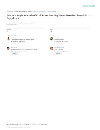 Más sobre Análisis del ángulo de fractura de planos de fallamiento por estallido de roca basado en experimentos triaxiales verdaderos.
