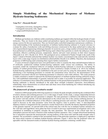 Más sobre Modelado Simple de la Respuesta Mecánica de Sedimentos Conteniendo Hidratos de Metano.