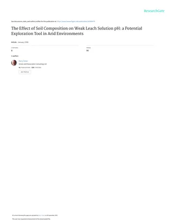 Más sobre El Efecto de la Composición del Suelo en el pH de Solución de Lixiviación Débil: una Herramienta Potencial de Exploración en Ambientes Áridos