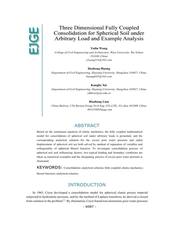 Más sobre Consolidación Acoplada Totalmente Tridimensional para Suelo Esférico.